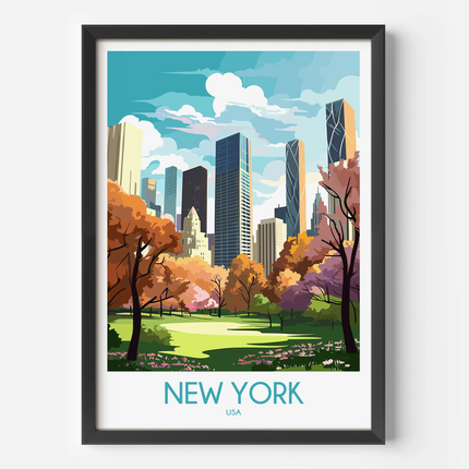New York Retro Travel Illustration