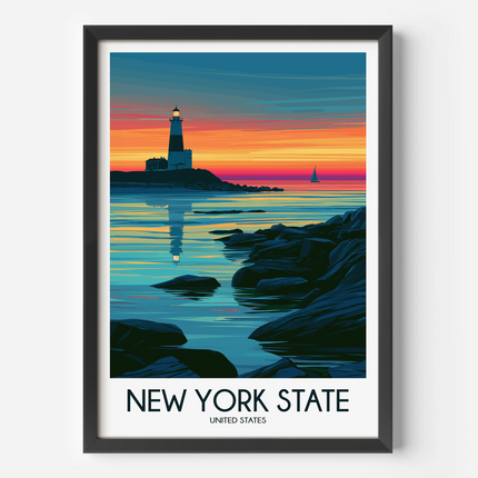 New York State Vintage Style Print