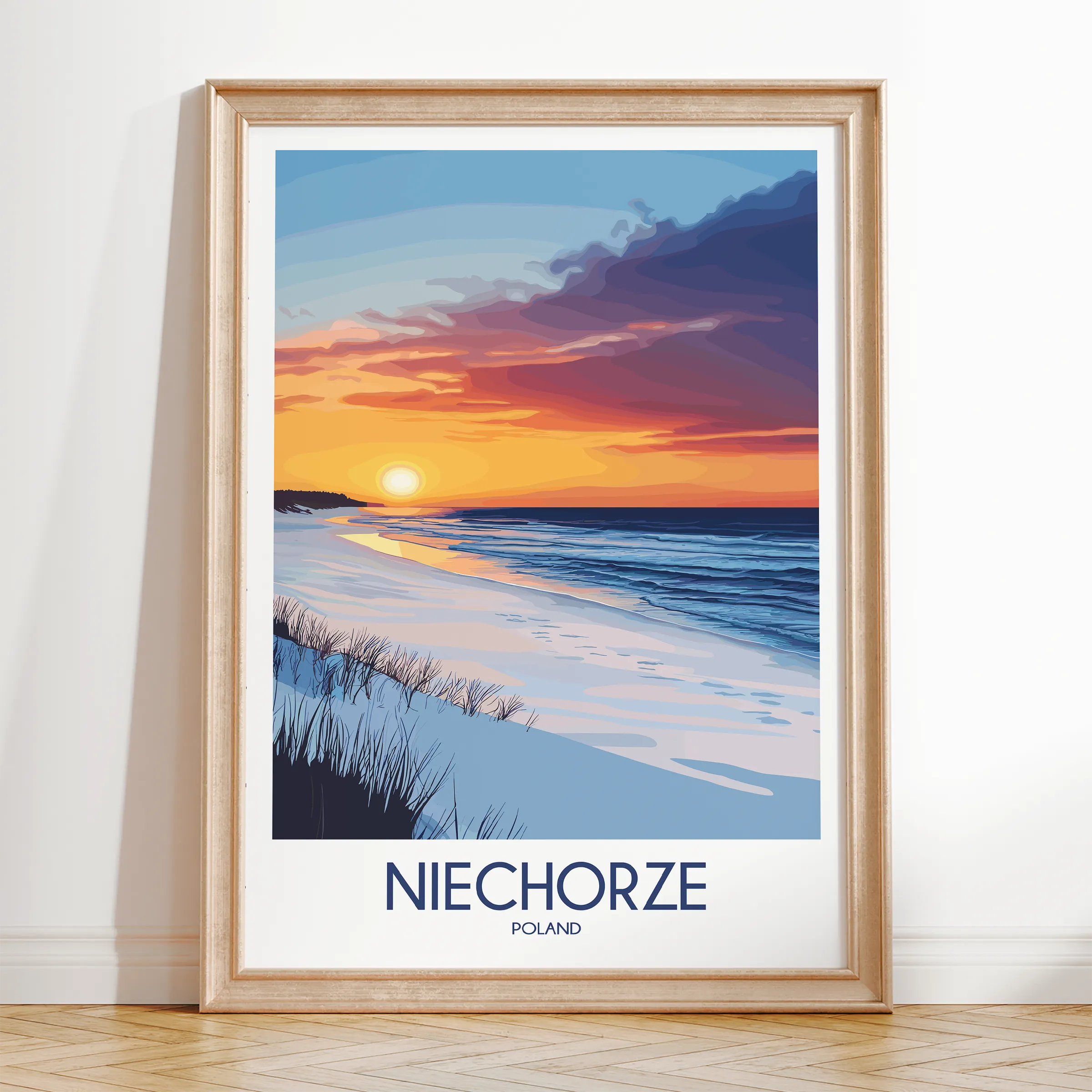 Niechorze Retro Travel Illustration