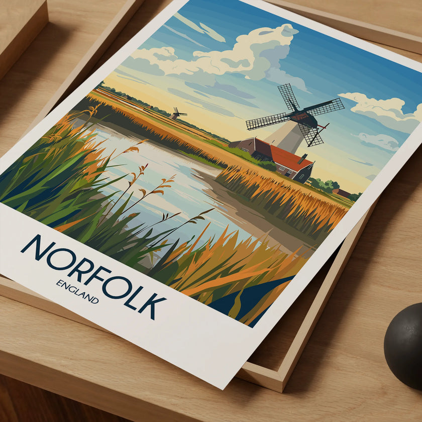 Norfolk Retro Travel Illustration