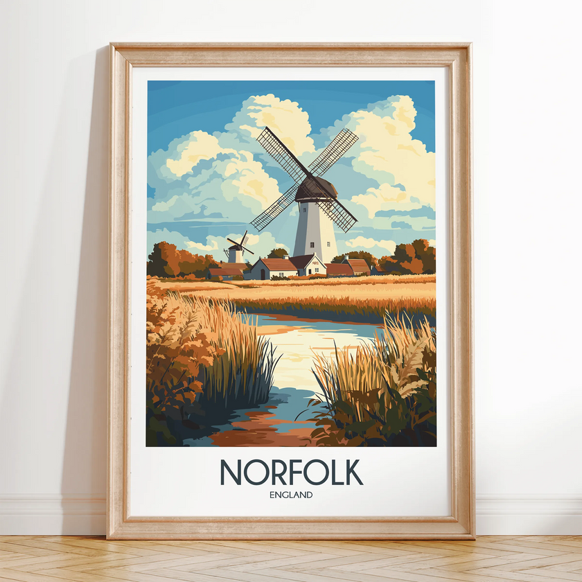 Norfolk Retro Travel Illustration