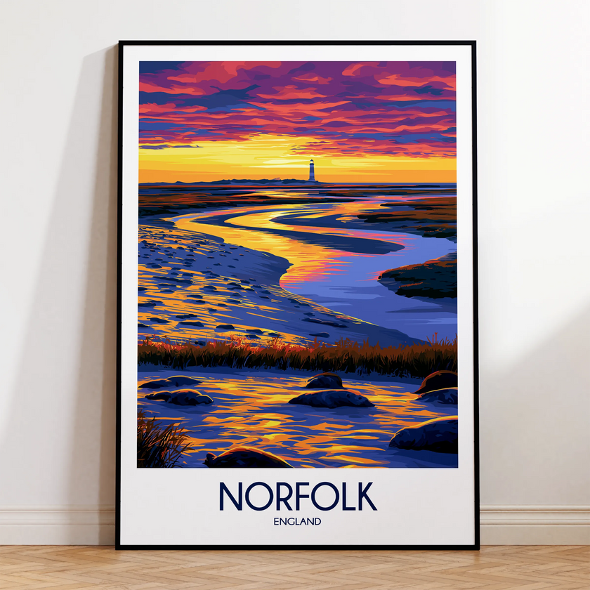 Norfolk Retro Travel Illustration