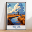 Norfolk Retro Travel Illustration