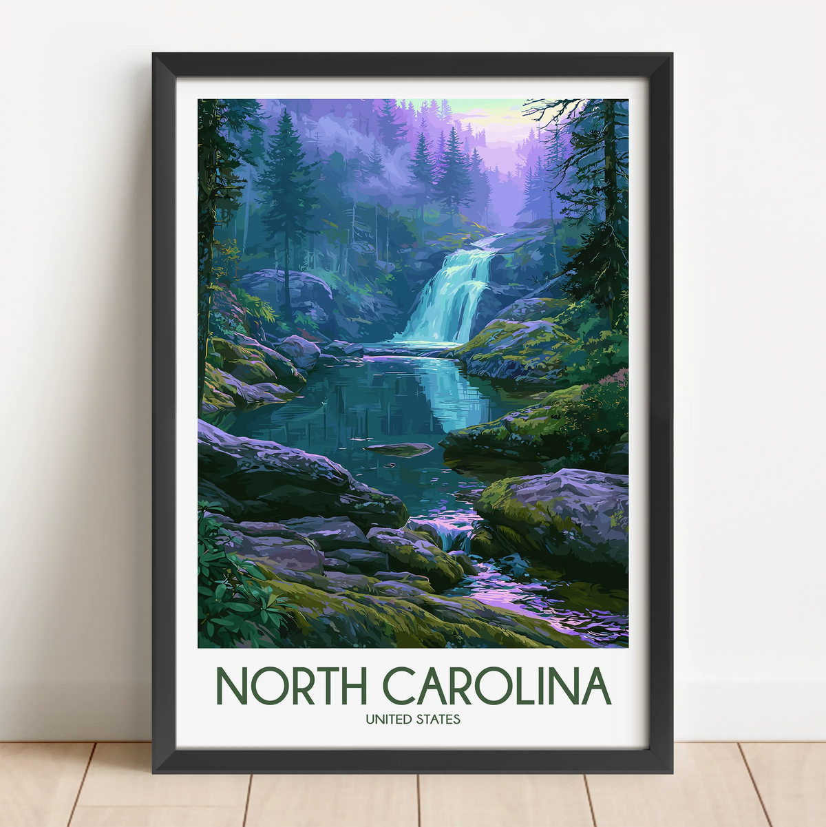 North Carolina Retro Travel Illustration