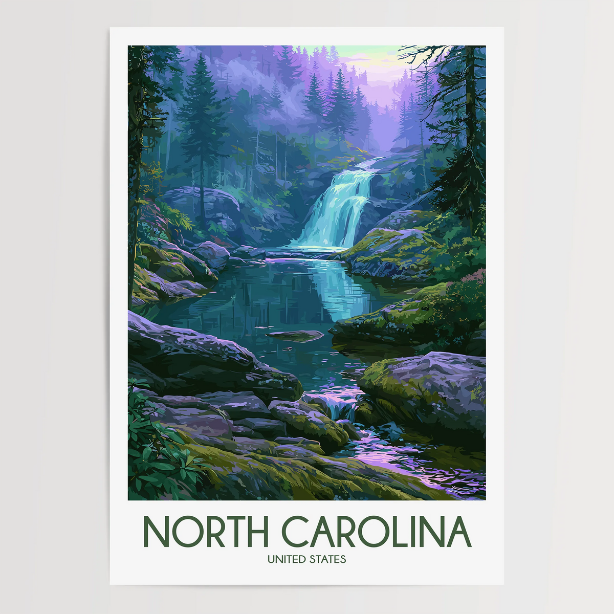 North Carolina Souvenir Poster Print