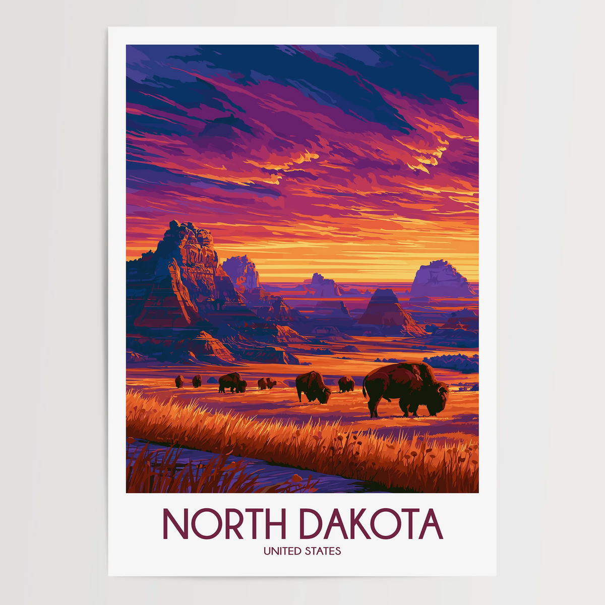 North Dakota Gallery Quality Print