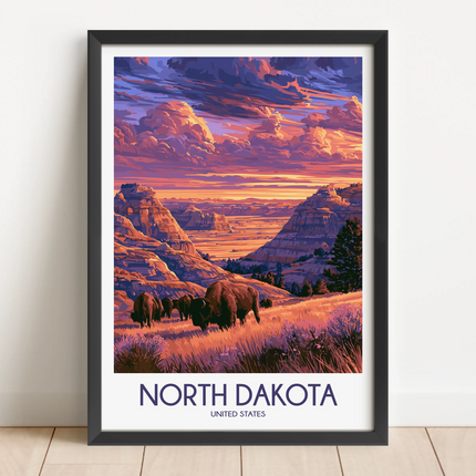 North Dakota Minimalist Wall Art