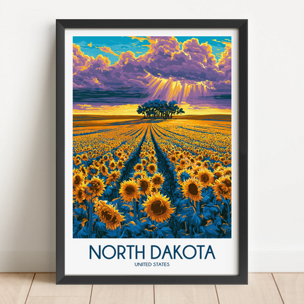 North Dakota Minimalist Wall Art