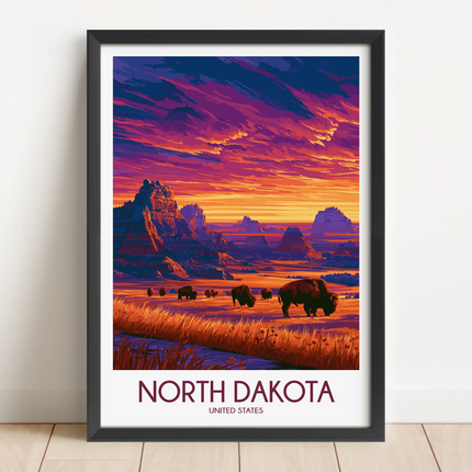 North Dakota Minimalist Wall Art