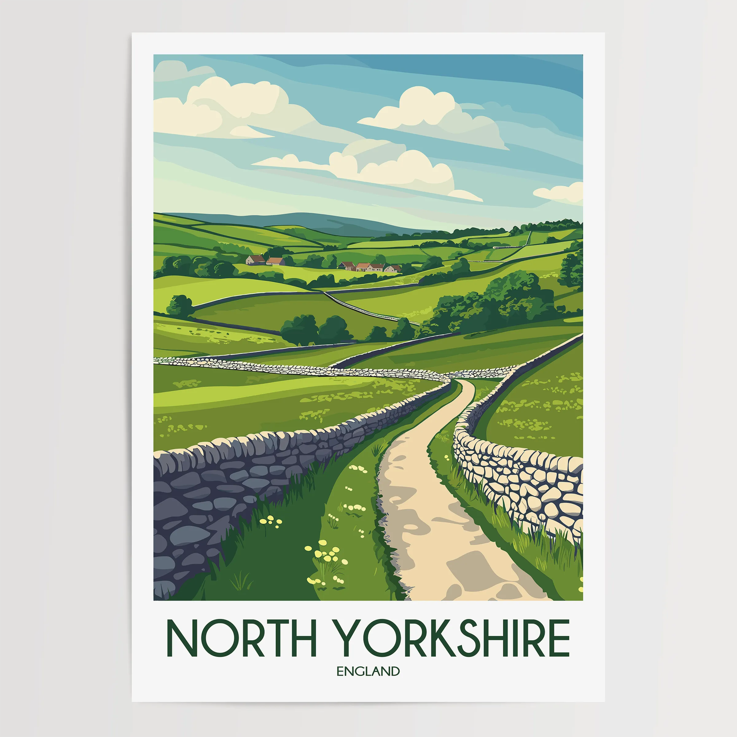 North Yorkshire Modern Travel Poster