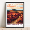North Yorkshire Moors Retro Travel Illustration