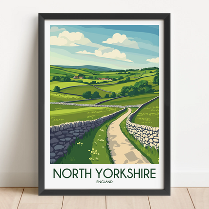 North Yorkshire Retro Travel Illustration