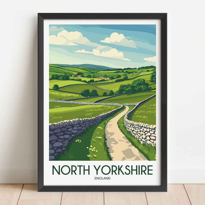North Yorkshire Retro Travel Illustration