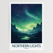 Northern Lights Modern Travel Poster