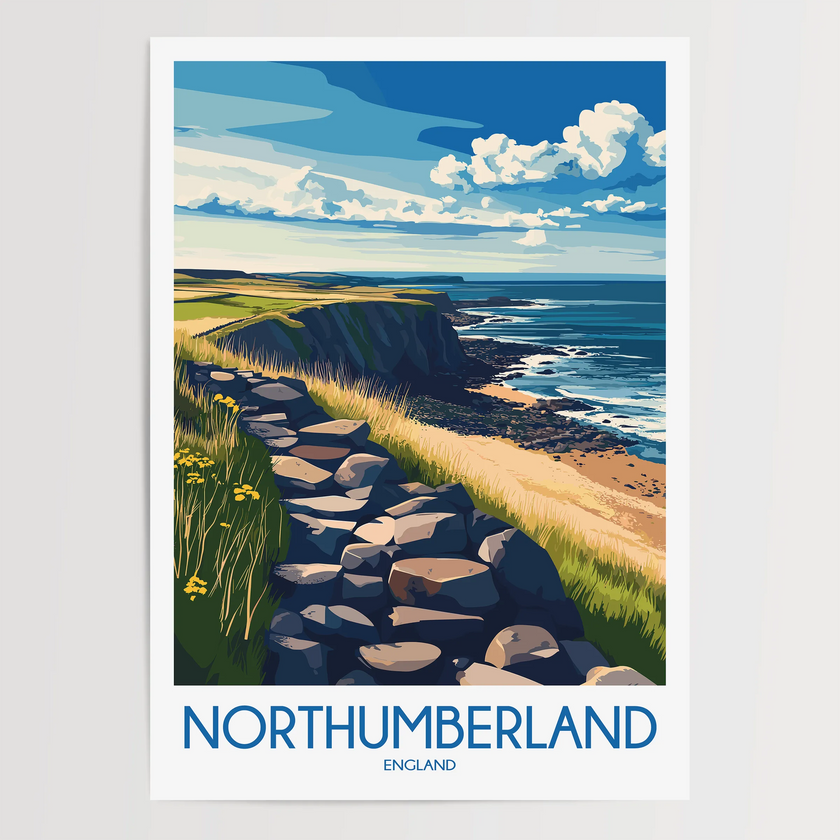 Northumberland Modern Travel Poster