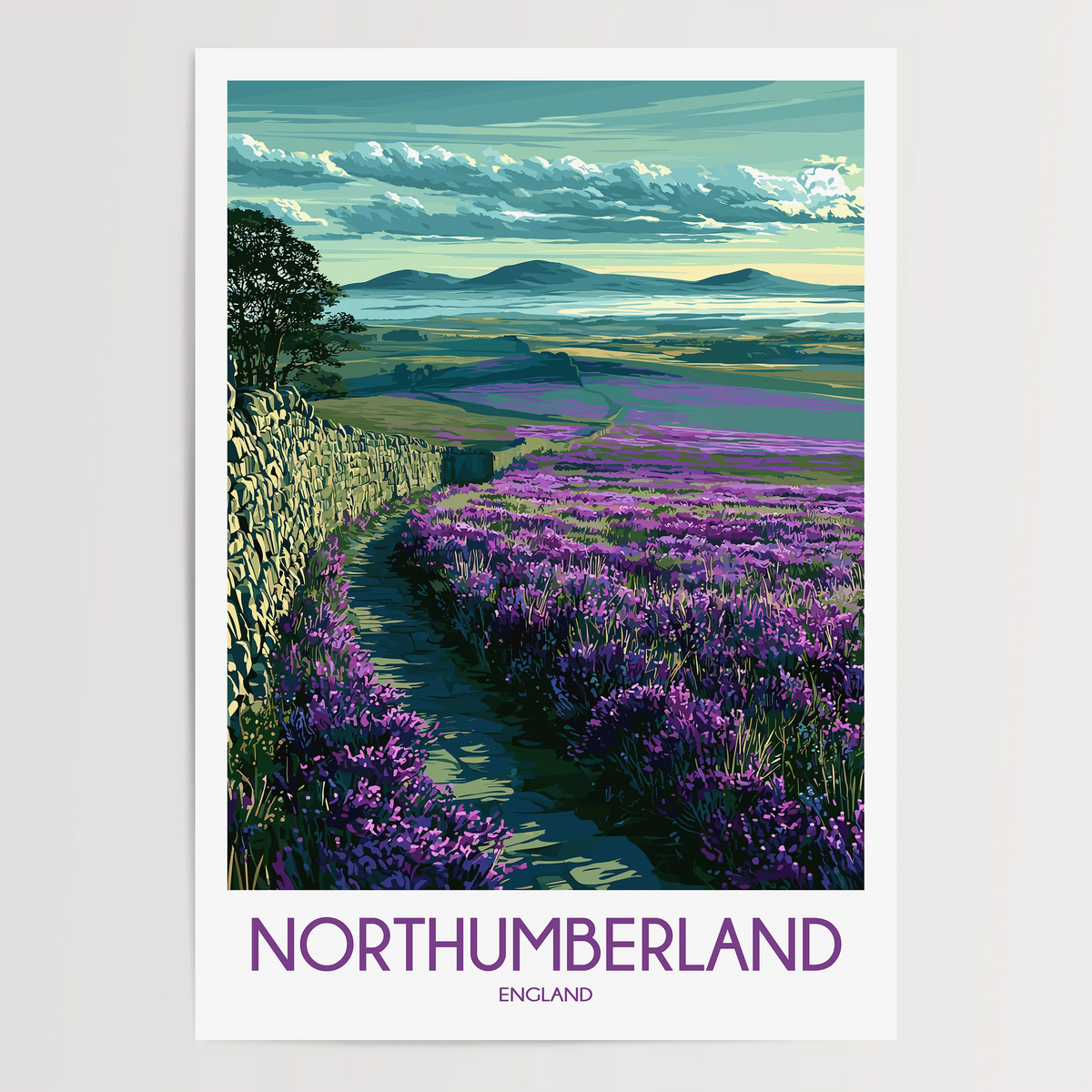 Northumberland Modern Travel Poster