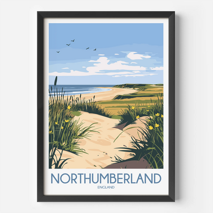 Northumberland Modern Travel Poster