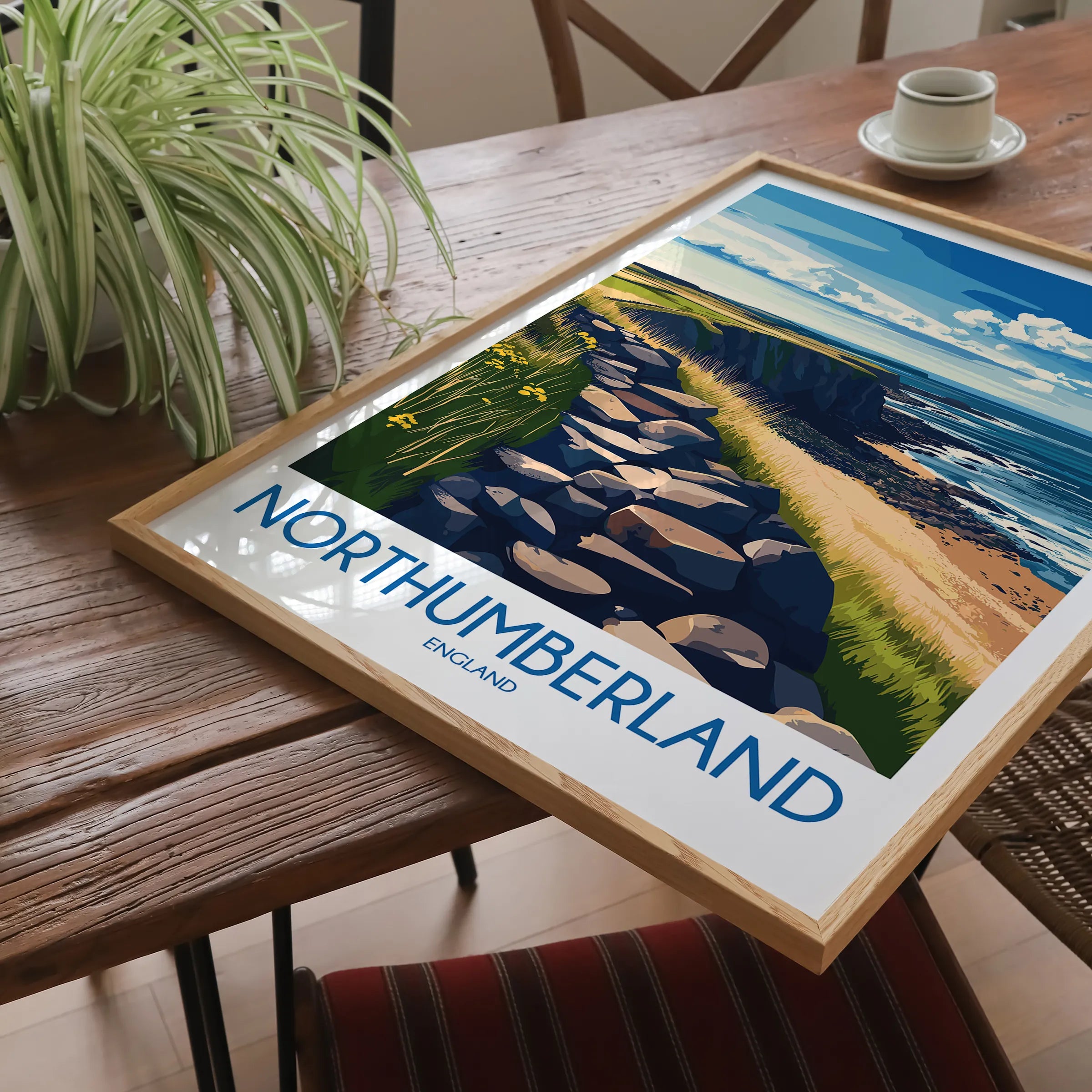 Northumberland Retro Travel Illustration
