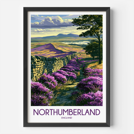 Northumberland Retro Travel Illustration