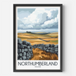 Northumberland Retro Travel Illustration