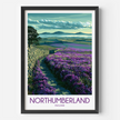 Northumberland Retro Travel Illustration