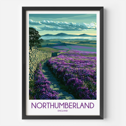 Northumberland Retro Travel Illustration