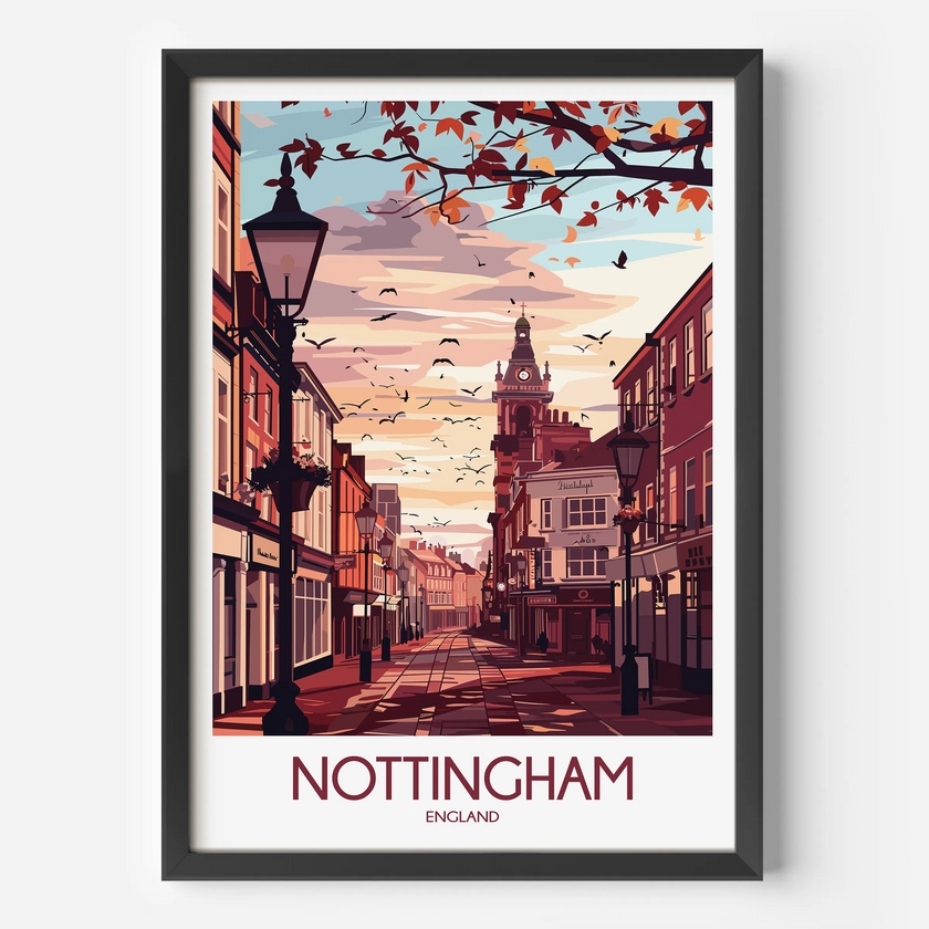 Nottingham Retro Travel Illustration
