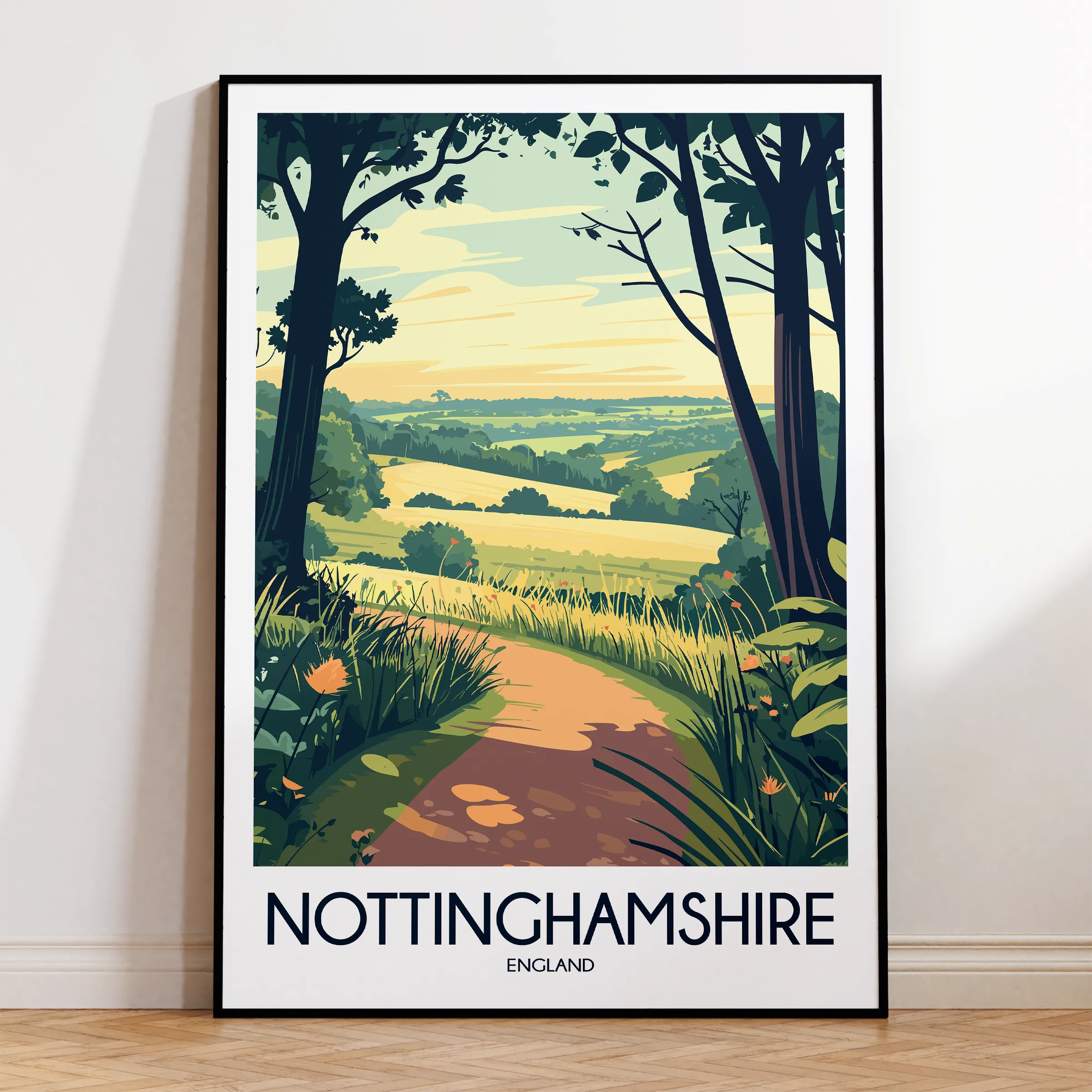 Nottinghamshire Minimalist Wall Art