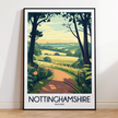 Nottinghamshire Retro Travel Illustration