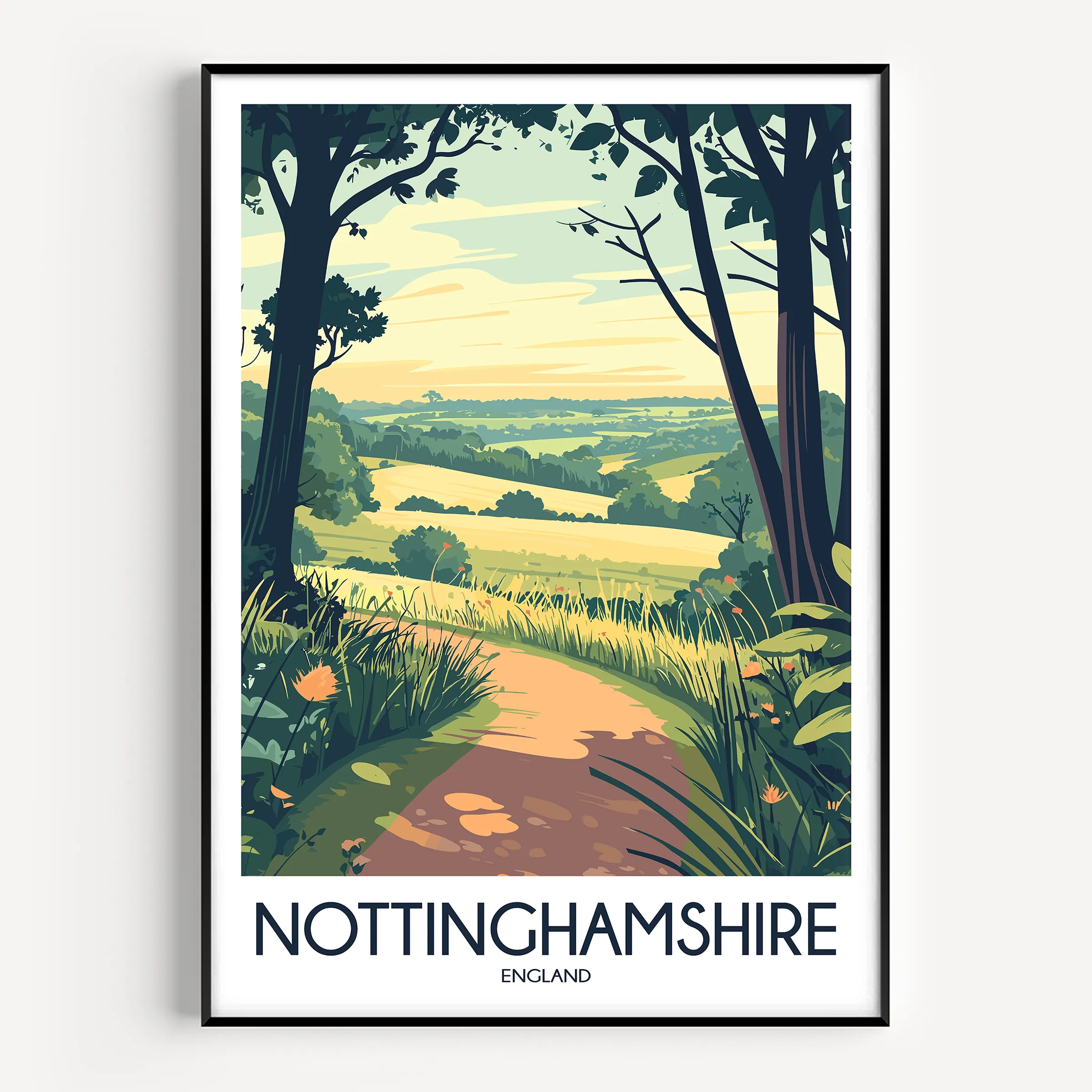Nottinghamshire Souvenir Poster Print