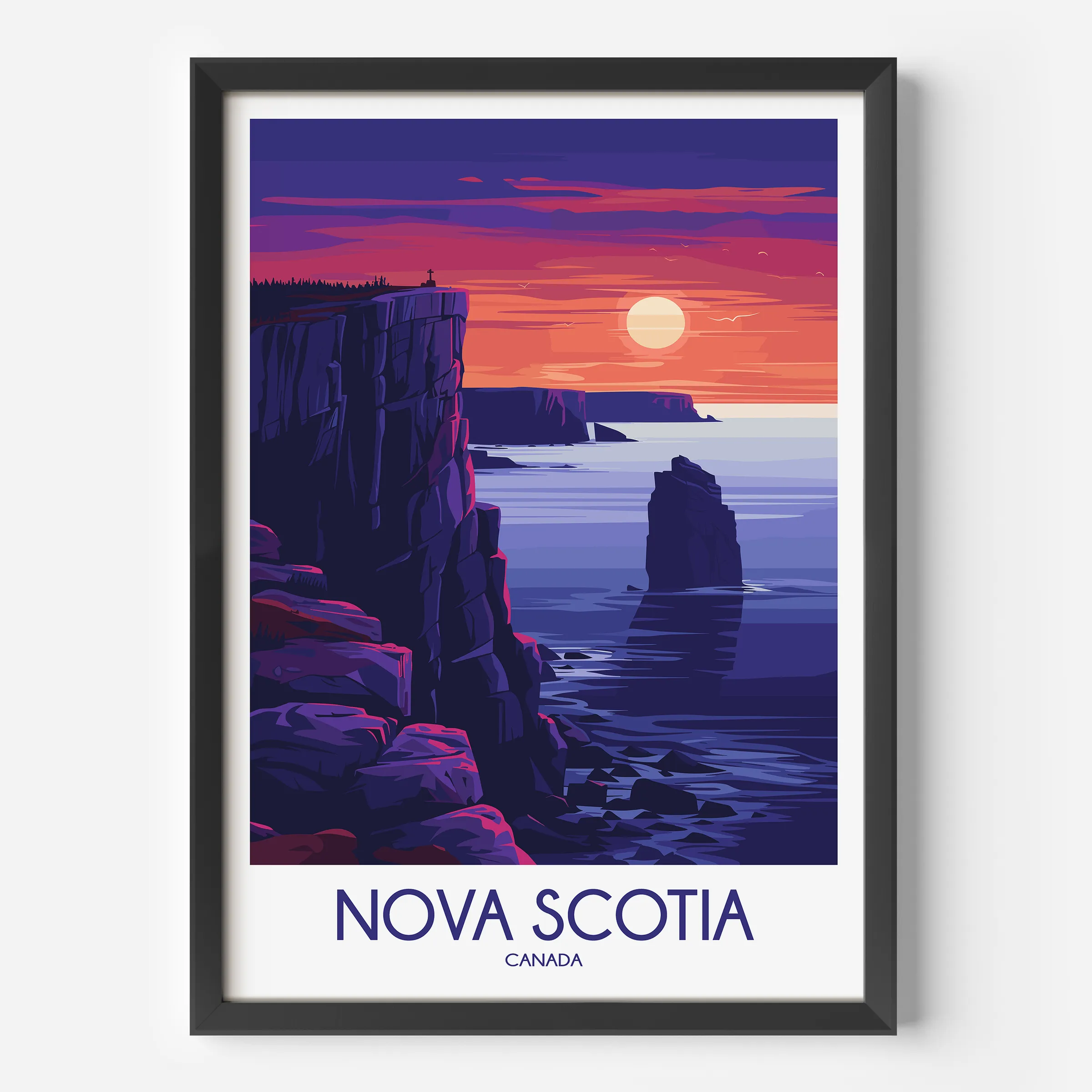 Nova Scotia Retro Travel Illustration