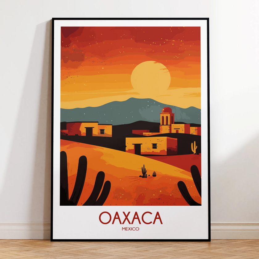 Oaxaca Retro Travel Illustration