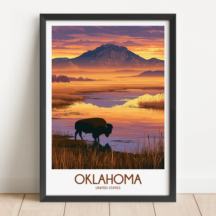 Oklahoma Vintage Style Print