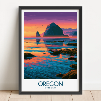 Oregon Modern Travel Poster
