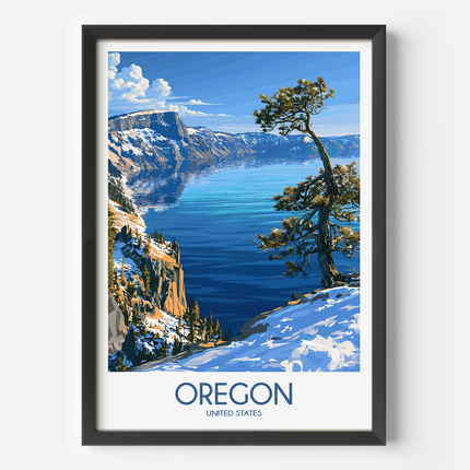 Oregon Retro Travel Illustration