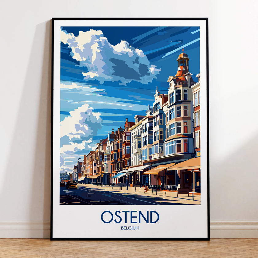 Ostend Retro Travel Illustration