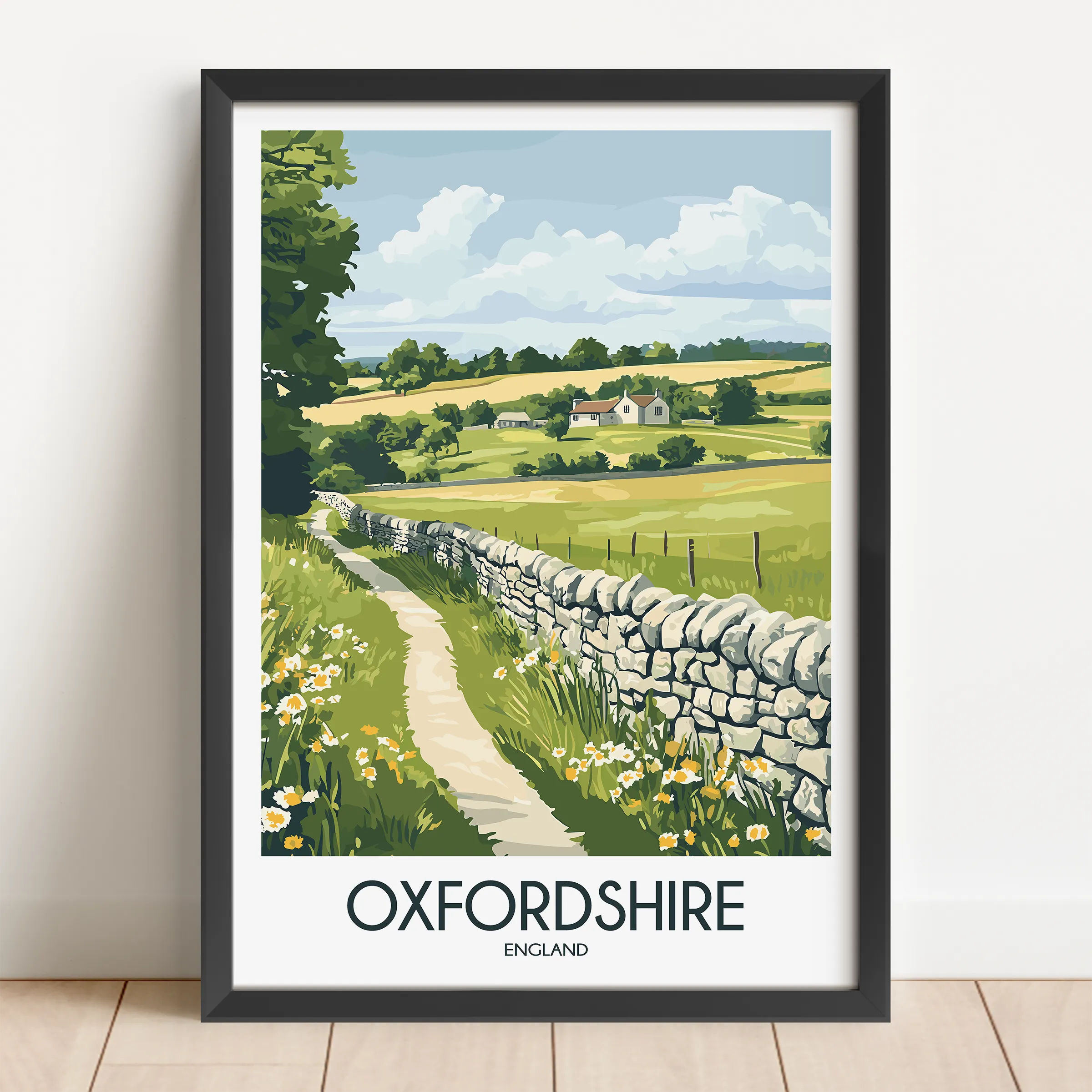 Oxfordshire Modern Travel Poster