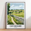 Oxfordshire Retro Travel Illustration