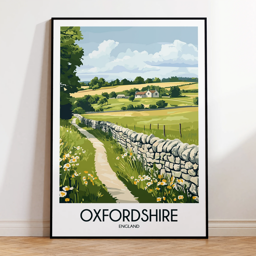 Oxfordshire Retro Travel Illustration