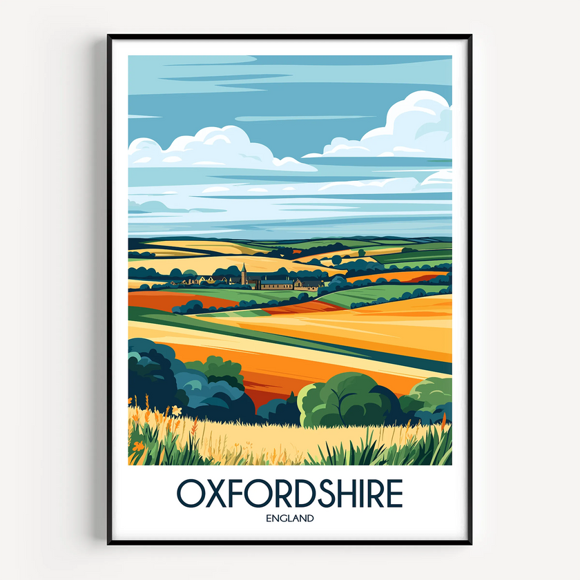 Oxfordshire Retro Travel Illustration
