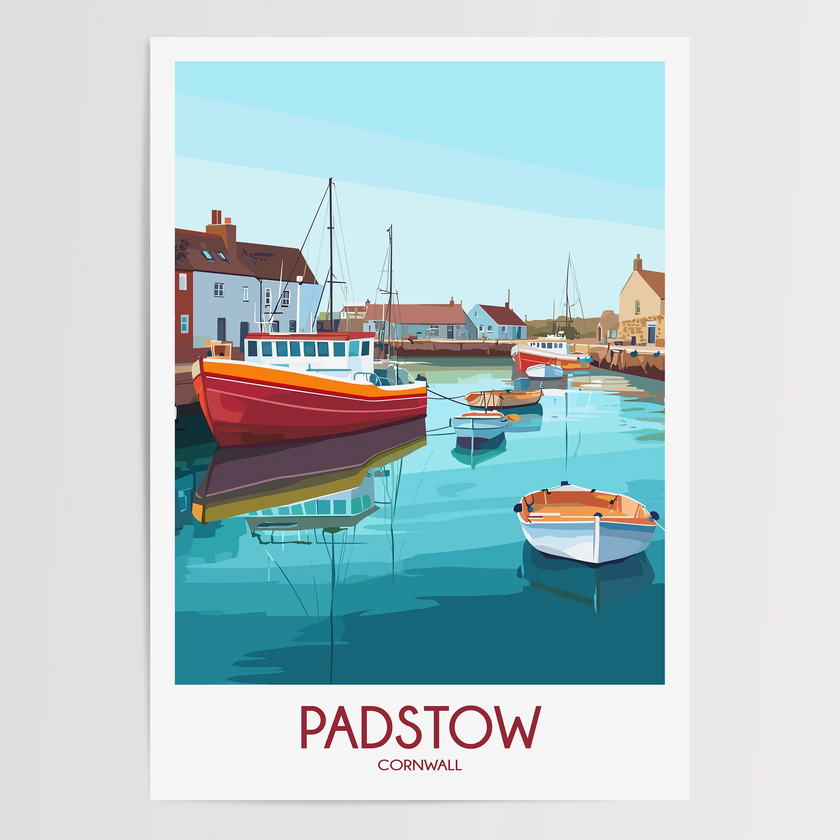 Padstow Modern Travel Poster