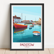 Padstow Retro Travel Illustration