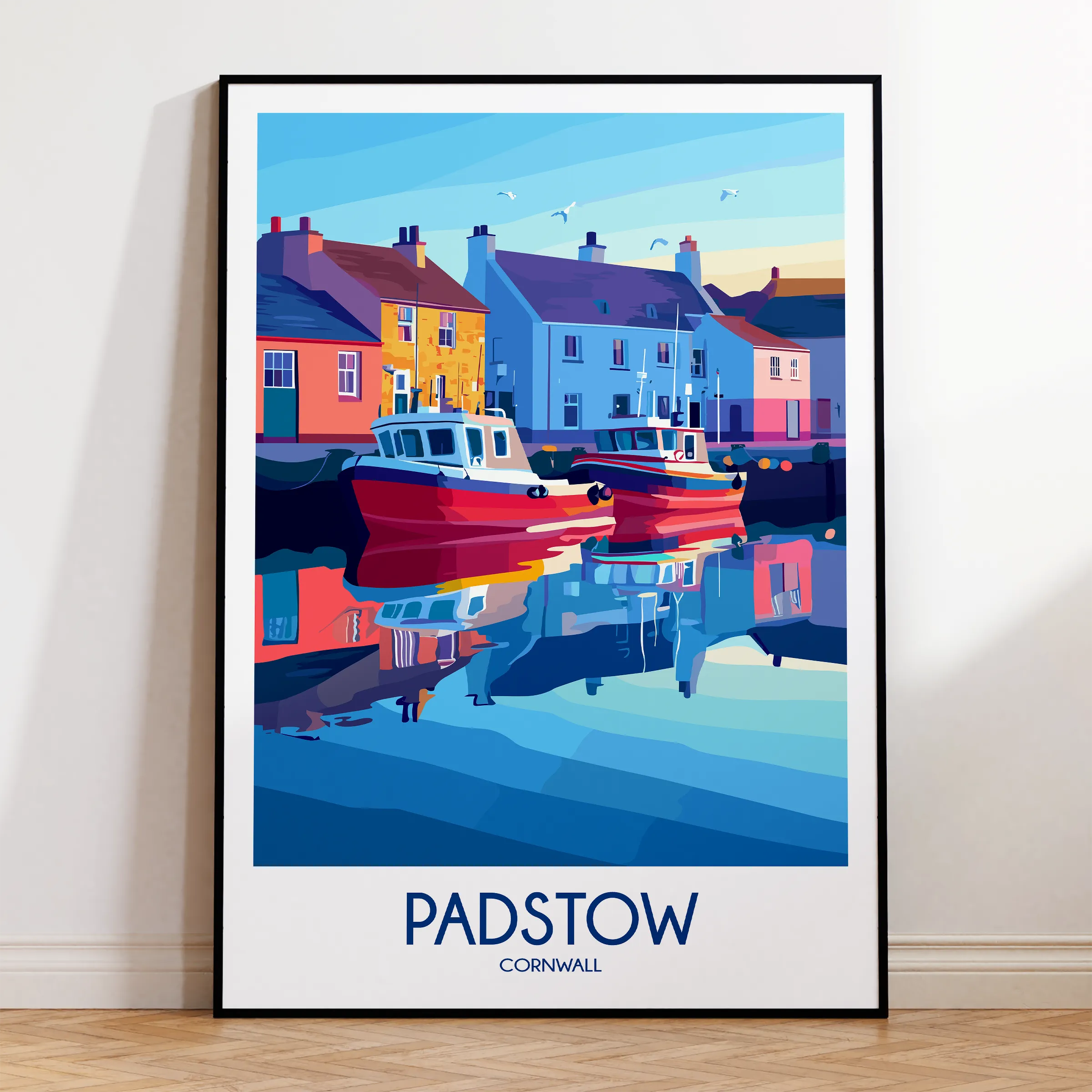Padstow Retro Travel Illustration