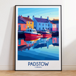 Padstow Retro Travel Illustration