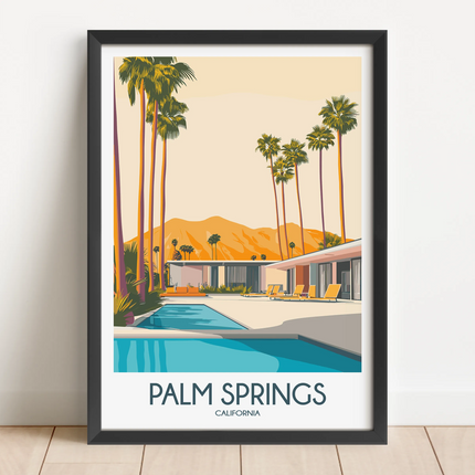 Palm Springs Retro Travel Illustration