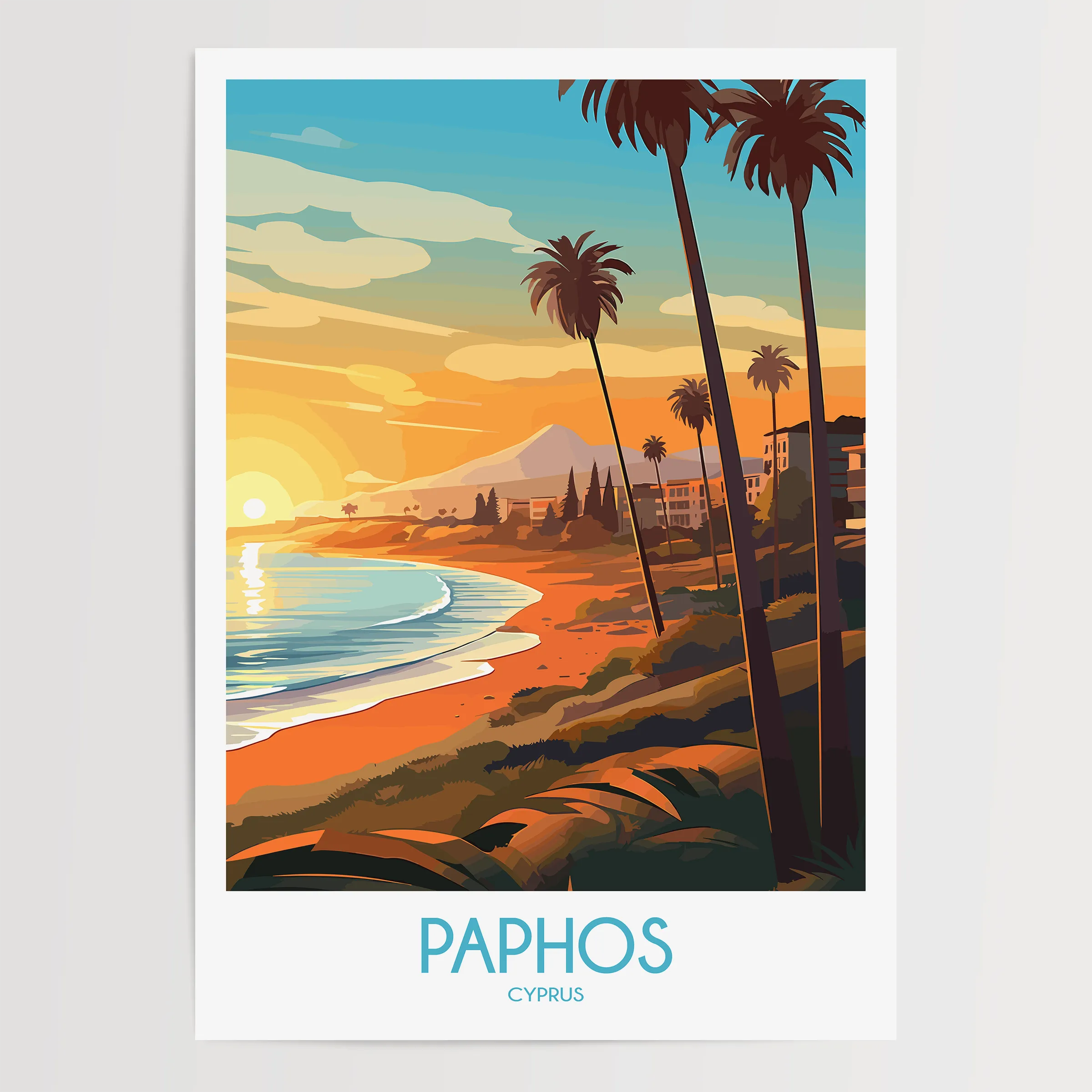 Paphos Modern Travel Poster