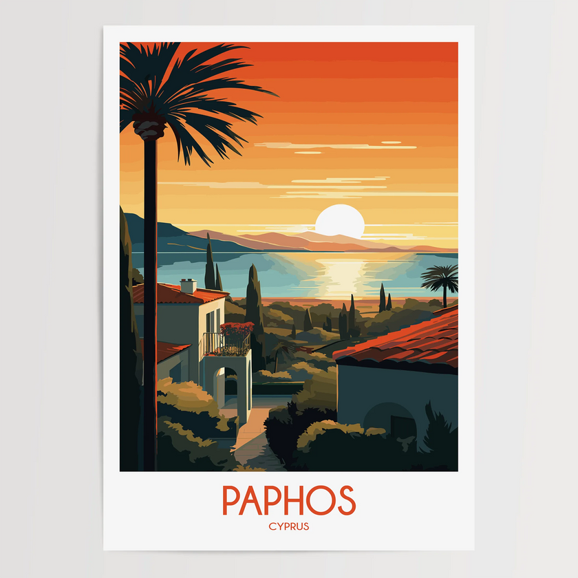 Paphos Vintage Style Print