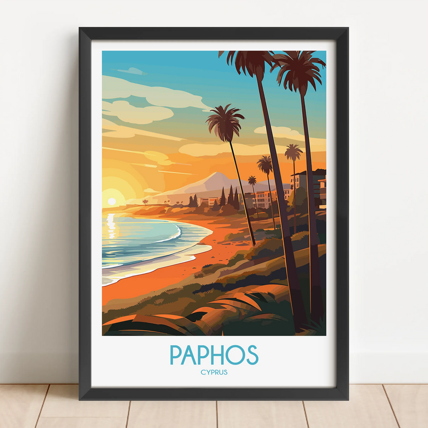 Paphos Vintage Style Print