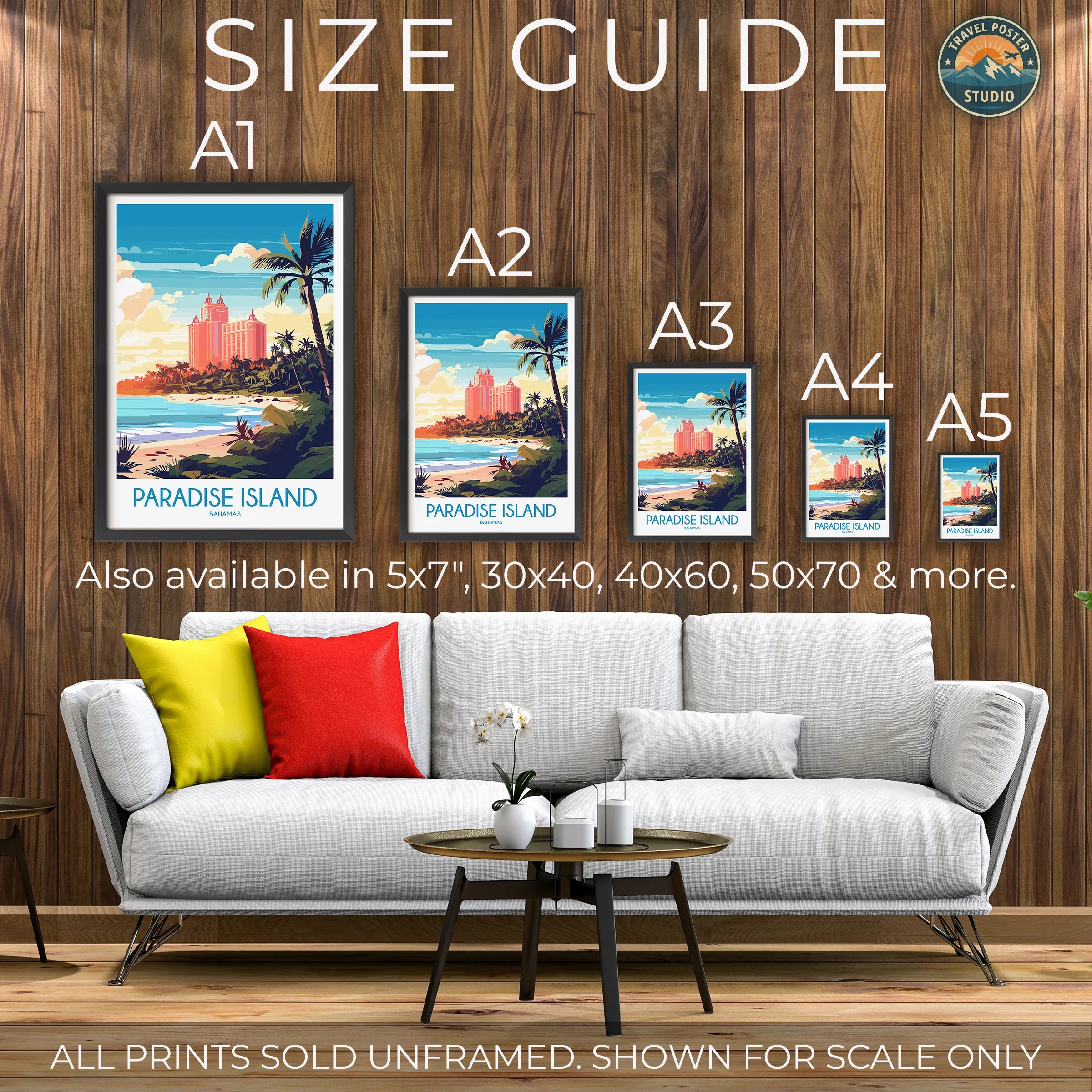 Paradise Island Retro Travel Illustration