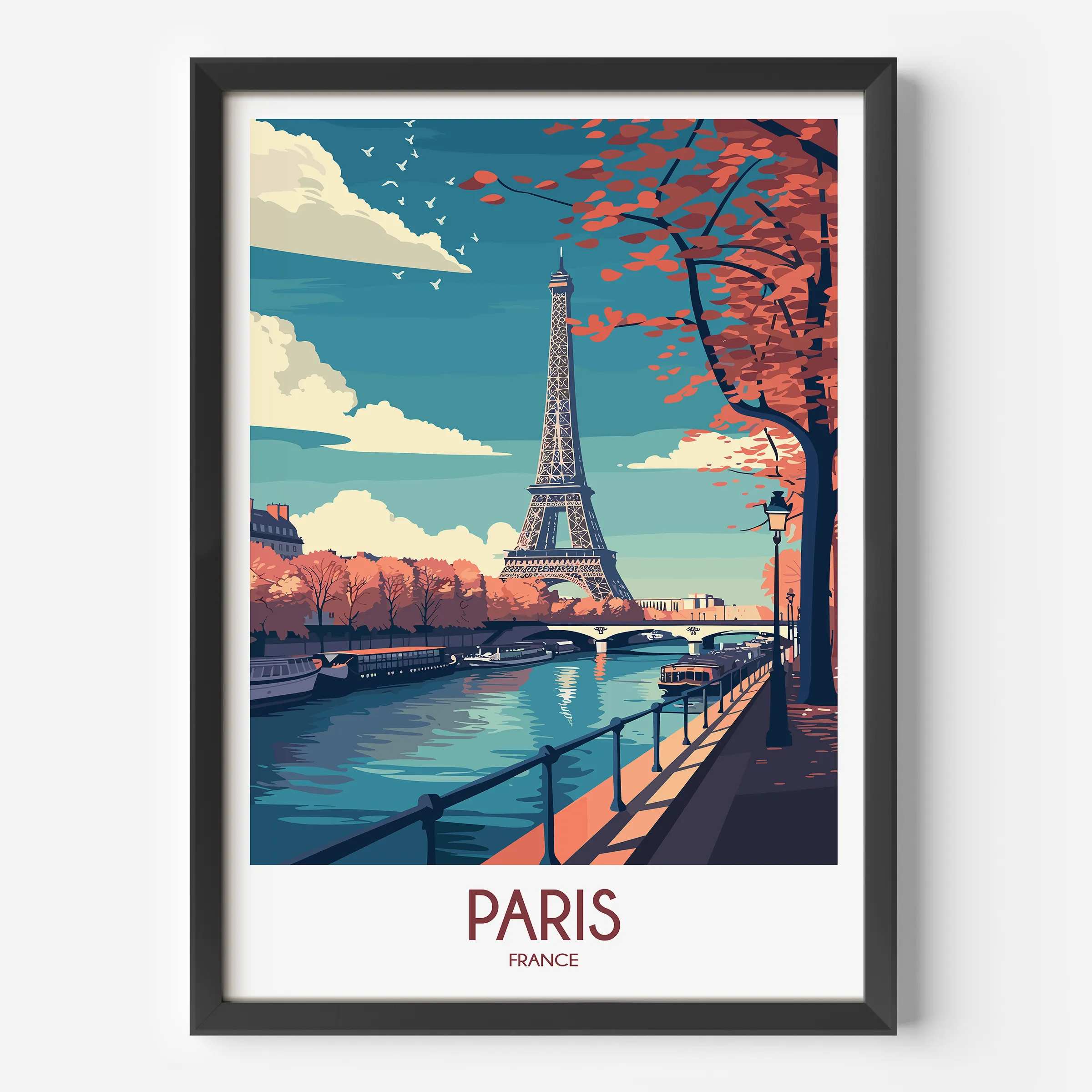 Paris Retro Travel Illustration